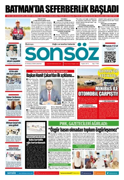 25 Temmuz 2026 e-gazete