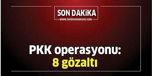 PKK OPERASYONU: 8 GÖZALTI