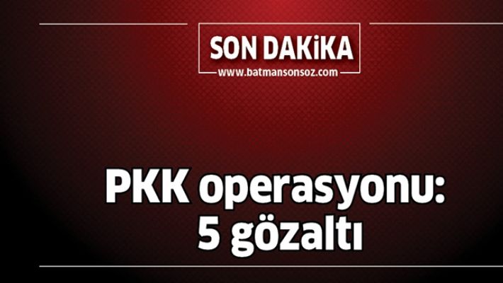 PKK OPERASYONU: 5 GÖZALTI