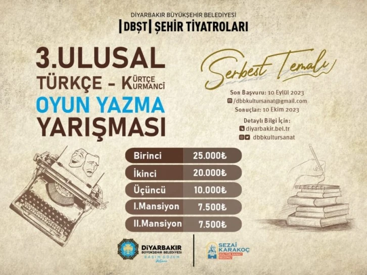 3. Ulusal Türkçe-Kürtçe oyun yazma yarışması