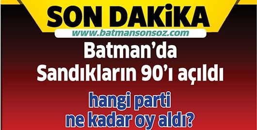 Batman&#39;da sandıkların yüzde 90&#39;ı açıldı, İşte Son durum