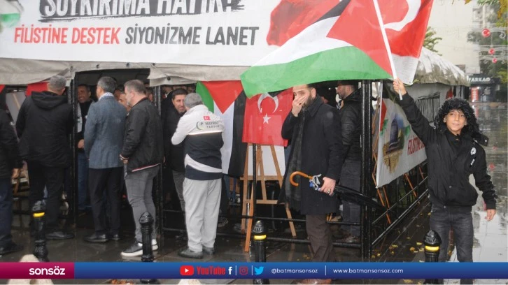 Cizre'de "Filistin İnsanlık Nöbeti Çadırı" kuruldu
