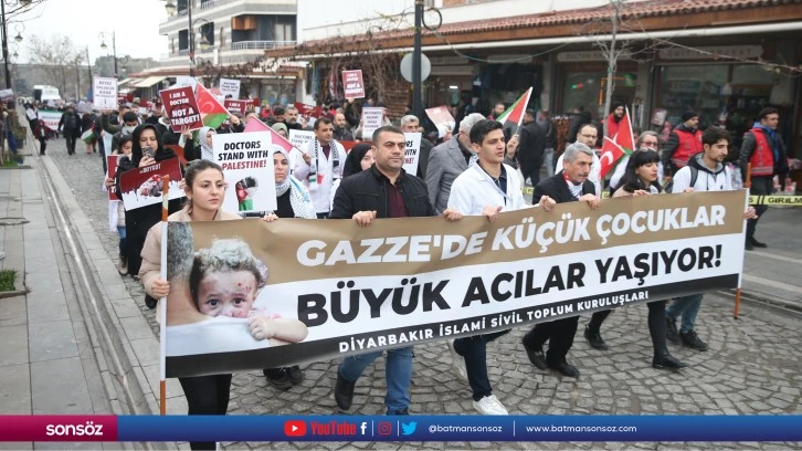 Diyarbakır'da hekimlerden İsrail'e karşı &quot;sessiz yürüyüş&quot;