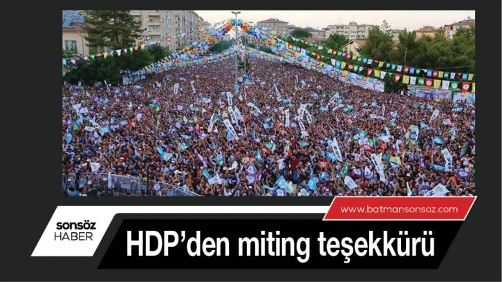 HDP’den miting teşekkürü