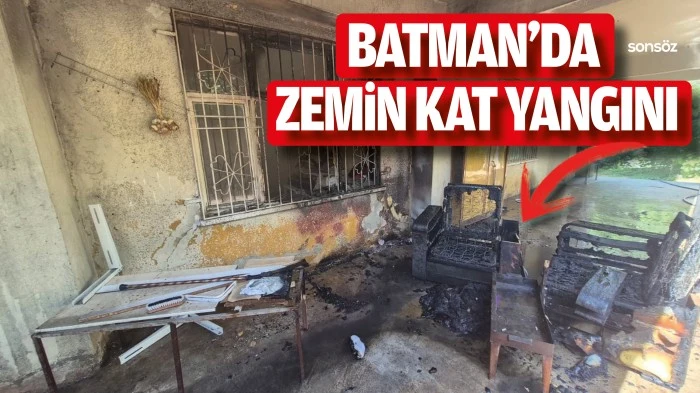 Batman&rsquo;da zemin kat yangını