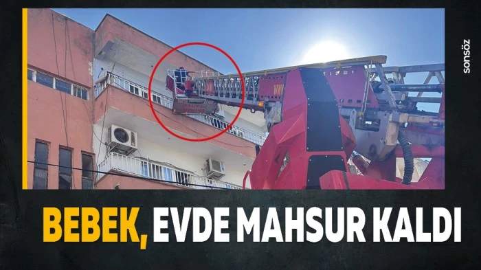 Bebek, evde mahsur kaldı