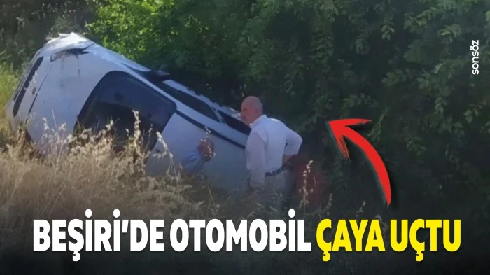 Beşiri&rsquo;de otomobil &ccedil;aya u&ccedil;tu