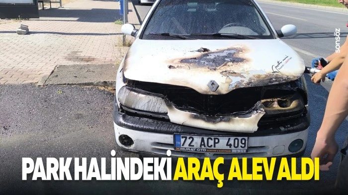 Park halindeki ara&ccedil; alev aldı