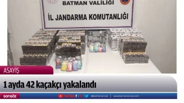 1 ayda 42 ka&ccedil;ak&ccedil;ı yakalandı