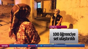 100 &ouml;ğrenciye set ulaştırıldı