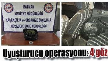 UYUŞTURUCU OPERASYONU: 4 G&Ouml;ZALTI