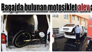 BAGAJDA BULUNAN MOTOSİKLET ALEV ALDI