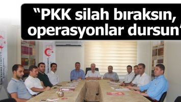 “PKK SİLAH BIRAKSIN, OPERASYONLAR DURSUN”