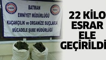 22 KİLO ESRAR ELE GE&Ccedil;İRİLDİ