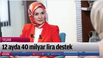 12 ayda 40 milyar lira destek