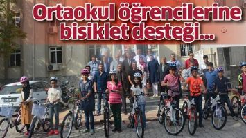 ORTAOKUL &Ouml;ĞRENCİLERİNE BİSİKLET DESTEĞİ