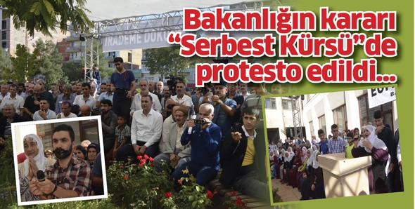 BAKANLIĞIN KARARI &ldquo;SERBEST K&Uuml;RS&Uuml;&rdquo;DE PROTESTO EDİLDİ