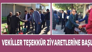 VEKİLLER TEŞEKK&Uuml;R ZİYARETLERİNE BAŞLADI