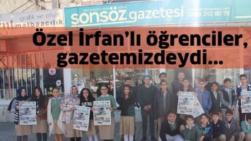 &Ouml;ZEL İRFAN&rsquo;LI &Ouml;ĞRENCİLER, GAZETEMİZDEYDİ