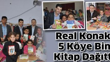 REAL KONAK, 5 K&Ouml;YE BİN KİTAP DAĞITTI