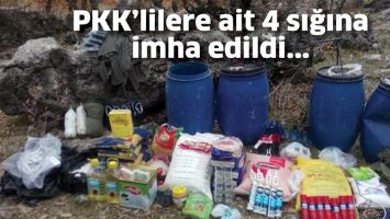 PKK&rsquo;LİLERE AİT 4 SIĞINA İMHA EDİLDİ