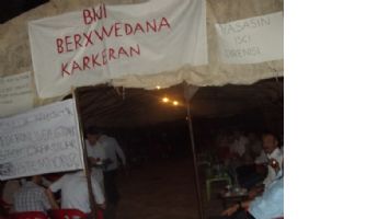 25 İŞ&Ccedil;İ, &Ccedil;ADIR EYLEMİ BAŞLATTI