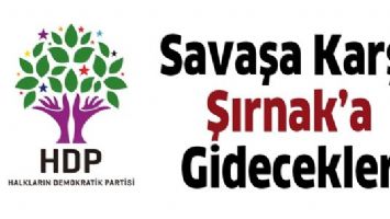 SAVAŞA KARŞI ŞIRNAK&rsquo;A GİDECEKLER