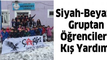 SİYAH-BEYAZLI GRUPTAN &Ouml;ĞRENCİLERE KIŞ YARDIMI