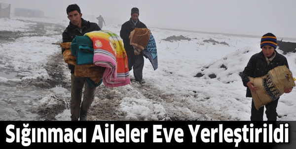 SIĞINMACI AİLELER EVE YERLEŞTİRİLDİ