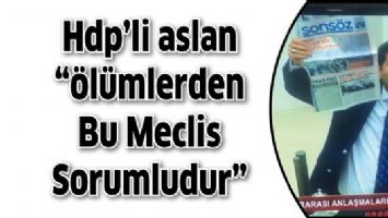 HDP&rsquo;Lİ ASLAN &ldquo;&Ouml;L&Uuml;MLERDEN BU MECLİS SORUMLUDUR&rdquo;