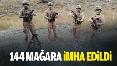 144 mağara imha edildi