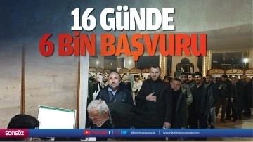 16 g&uuml;nde 6 bin başvuru