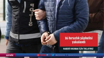 16 hırsızlık ş&uuml;phelisi yakalandı