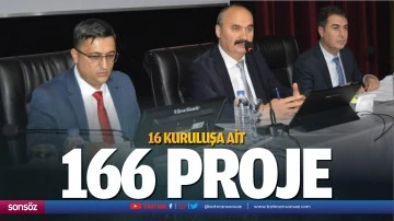 16 Kuruluşa ait 166 proje