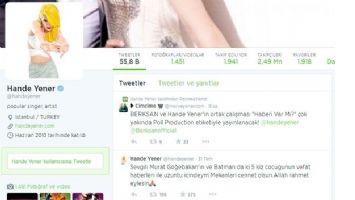 HANDE YENER&rsquo;DEN BAŞSAĞLIĞI MESAJI