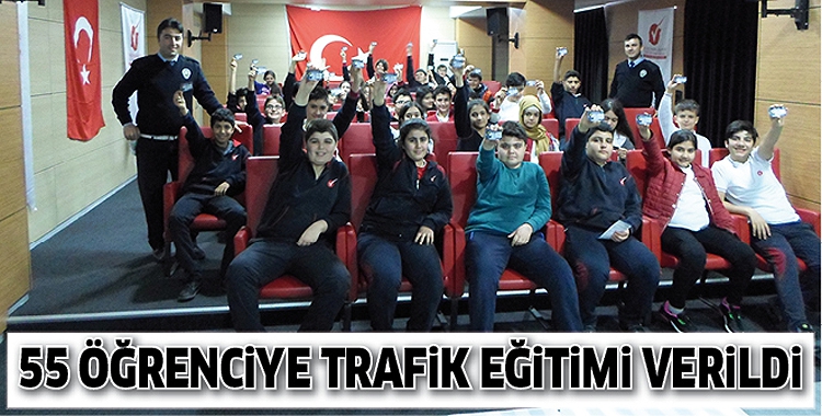 55 &Ouml;ĞRENCİYE TRAFİK EĞİTİMİ VERİLDİ