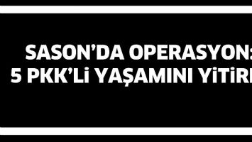 SASON&rsquo;DA OPERASYON: 5 PKK&rsquo;Lİ YAŞAMINI YİTİRDİ!