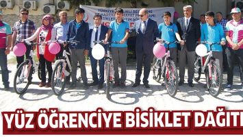 Y&Uuml;Z &Ouml;ĞRENCİYE BİSİKLET DAĞITILDI