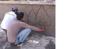 &Ccedil;İMENTOYA SANAT İŞLEDİLER