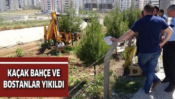 KA&Ccedil;AK BAH&Ccedil;E VE BOSTANLAR YIKILDI