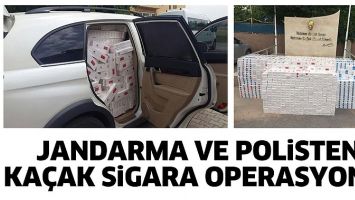 JANDARMA VE POLİSTEN KA&Ccedil;AK SİGARA OPERASYONU!