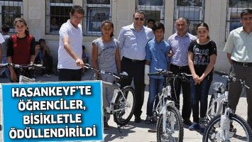 HASANKEYFLİ 23 &Ouml;ĞRENCİ, BİSİKLETLE &Ouml;D&Uuml;LLENDİRİLDİ