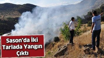SASON&rsquo;DA İKİ TARLADA YANGIN &Ccedil;IKTI