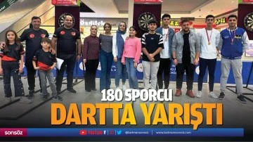 180 sporcu, dartta yarıştı
