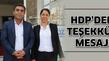 HDP&rsquo;DEN TEŞEKK&Uuml;R MESAJI