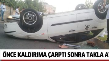 &Ouml;NCE KALDIRIMA &Ccedil;ARPTI SONRA TAKLA ATTI!