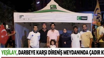 YEŞİLAY, DARBEYE KARŞI DİRENİŞ MEYDANINDA &Ccedil;ADIR KURDU