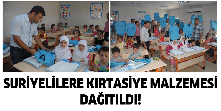 SURİYELİLERE KIRTASİYE MALZEMESİ DAĞITILDI!
