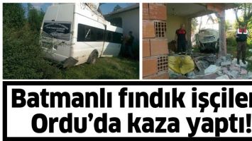 BATMANLI FINDIK İŞ&Ccedil;İLERİ, ORDU&rsquo;DA KAZA YAPTI!