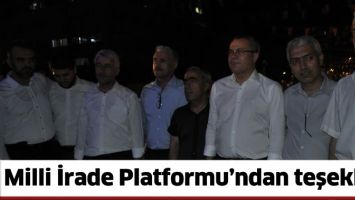 MİLLİ İRADE PLATFORMU&rsquo;NDAN TEŞEKK&Uuml;R